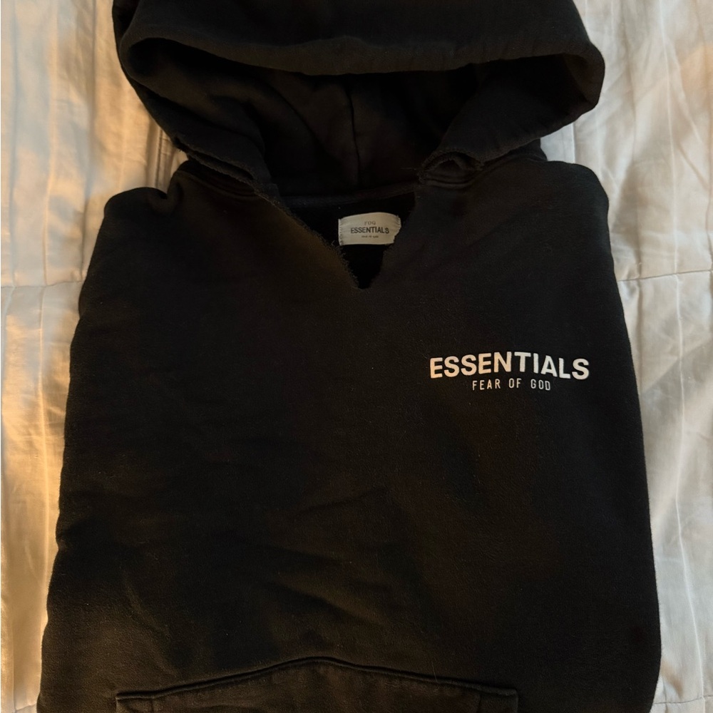 Essentials Black Hoodie Sweater